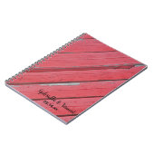Rustic Red Barn Wood Country Weddenschap Notitieboek (Linkerzijde)