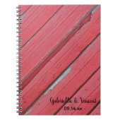 Rustic Red Barn Wood Country Weddenschap Notitieboek (Voorkant)