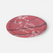 Rustic Red Barn Wood Country Weddenschap Papieren Bordje (Gekanteld)