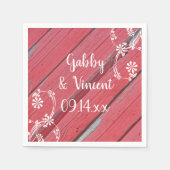 Rustic Red Barn Wood Country Weddenschap Servet (Voorkant)