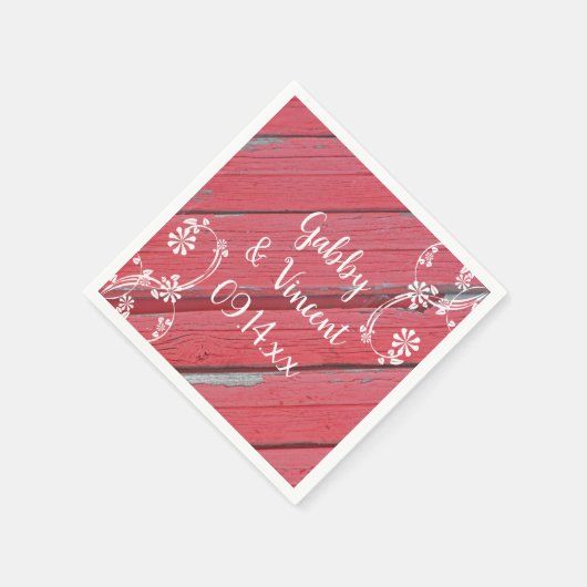 Rustic Red Barn Wood Country Weddenschap Servet (Hoek)