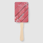 Rustic Red Barn Wood Country Wedding Programs Handwaaier (Voorkant)