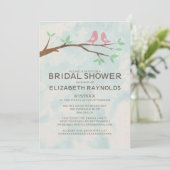 Rustic Red Bird Bridal Shower Invitations Kaart (Staand voorkant)