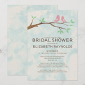Rustic Red Bird Bridal Shower Invitations Kaart (Voorkant / Achterkant)