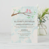 Rustic Red Bird Wedding Invitations Kaart (Staand voorkant)