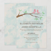 Rustic Red Bird Wedding Invitations Kaart (Voorkant / Achterkant)