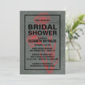 Rustic Red & Black Bridal Shower-uitnodigingen Kaart (Staand voorkant)