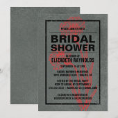 Rustic Red & Black Bridal Shower-uitnodigingen Kaart (Voorkant / Achterkant)