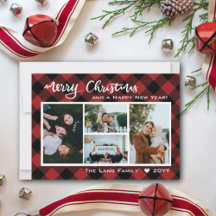 Rustic Red Black Buffalo Merry Kerstmis
