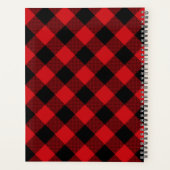 Rustic Red Black Buffalo Plaid Monogrammed 2025 Planner (Achterkant)