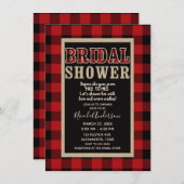 Rustic Red Black Buffalo Plaid Vrijgezellenfeest Kaart (Voorkant / Achterkant)