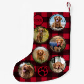 Rustic Red Black Buffalo Pset Fun 12 Pet Foto Kleine Kerstsok (Achterkant)