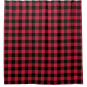 Rustic Red Black Buffalo Pset Pattern Douchegordijn (Voorkant)