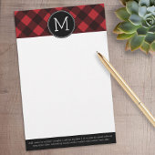 Rustic Red Black Buffalo Pset Pattern Monogram Briefpapier