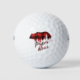Rustic Red & Black Flannel Papa Beer Golfballen