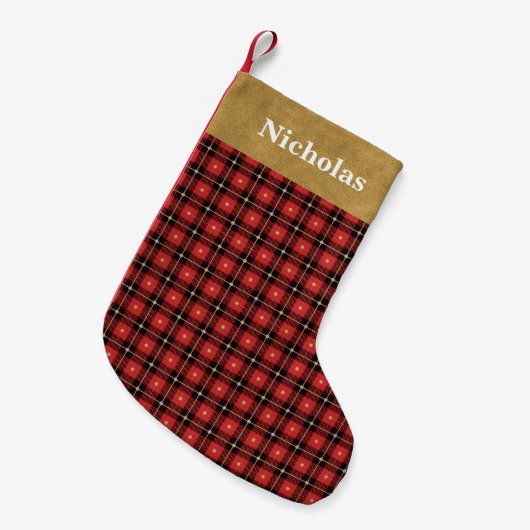 Rustic Red, Black Gold Lumberjack — naam Kleine Kerstsok (Voorkant (Hangend))