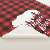 Rustic Red & Black Papa Beer, gepersonaliseerd Sherpa Deken (3/4)