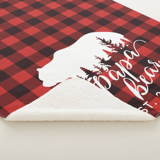 Rustic Red & Black Papa Beer, gepersonaliseerd Sherpa Deken (3/4)