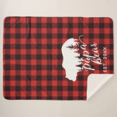 Rustic Red & Black Papa Beer, gepersonaliseerd Sherpa Deken (Voorkant (horizontaal))
