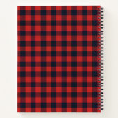 Rustic Red Black Plaid Buffalo Check Notitieboek (Achterkant)