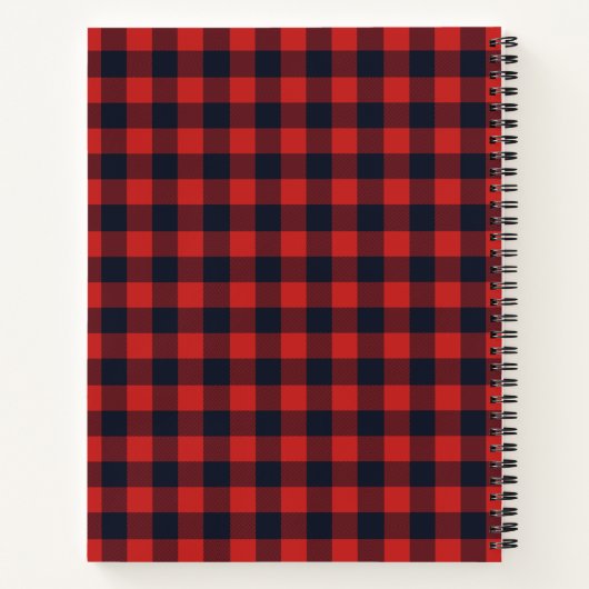 Rustic Red Black Plaid Buffalo Check Notitieboek (Achterkant)