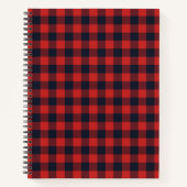 Rustic Red Black Plaid Buffalo Check Notitieboek (Voorkant)