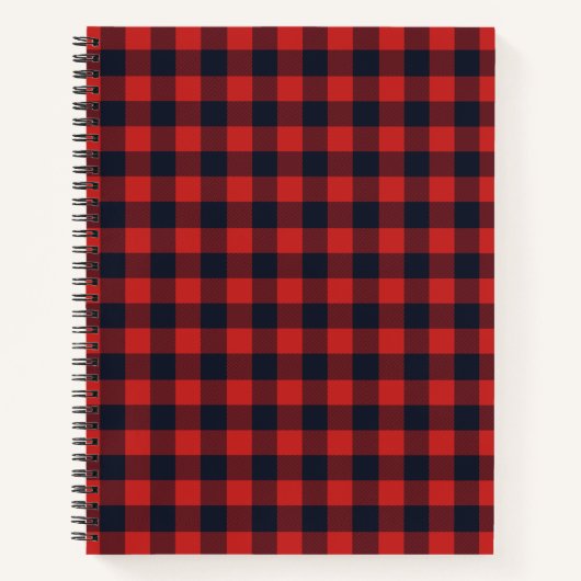 Rustic Red Black Plaid Buffalo Check Notitieboek (Voorkant)