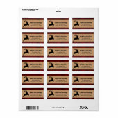 Rustic Red & Black Plaid Reindeer Christmas Custom Etiket (Full Sheet)