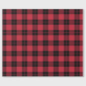 Rustic Red Black Pset Pattern Cadeaupapier (Vlak)
