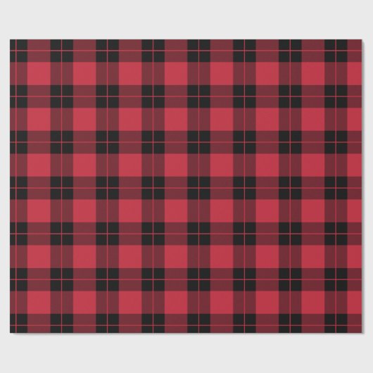 Rustic Red Black Pset Pattern Cadeaupapier (Vlak)
