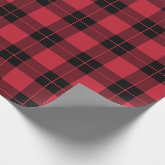 Rustic Red Black Pset Pattern Cadeaupapier (Hoek)