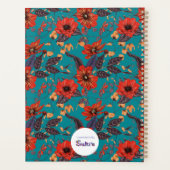 Rustic Red Blauwgroen Floral Small Business Reserv Planner (Achterkant)