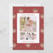 Rustic Red Botanical Christmas Card Feestdagenkaart (Voorkant)