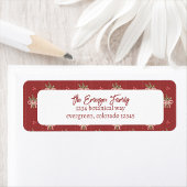 Rustic Red Botanicals Christmas Etiket