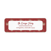 Rustic Red Botanicals Kerstmis Etiket (Voorkant)