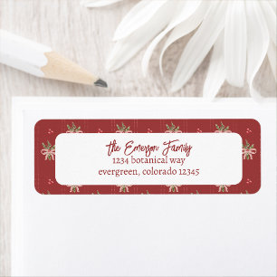 Rustic Red Botanicals Kerstmis Etiket