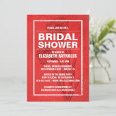 Rustic Red Bridal Shower Invitations Kaart (Staand voorkant)