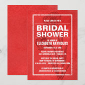 Rustic Red Bridal Shower Invitations Kaart (Voorkant / Achterkant)