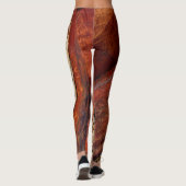 Rustic Red Brown Abstracte Mode/Yoga Leggings (Achterkant)