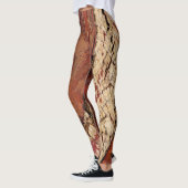 Rustic Red Brown Abstracte Mode/Yoga Leggings (Links)