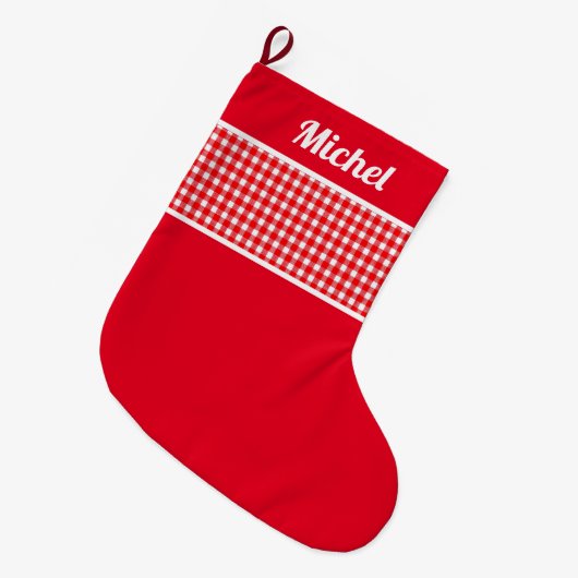 Rustic Red Buffalo (aangepaste naam) Grote Kerstsok (Voorkant (Hangend))