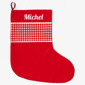 Rustic Red Buffalo (aangepaste naam) Grote Kerstsok (Voorkant)