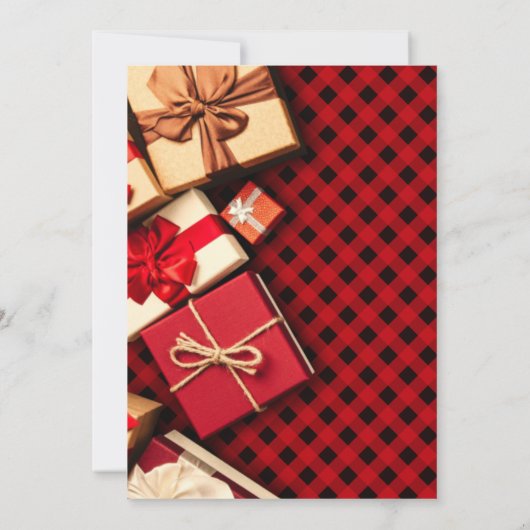 Rustic Red Buffalo Check Cadeauwisselfeest Kaart (Achterkant)