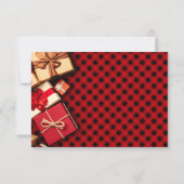 Rustic Red Buffalo Check Yankee Swap Holiday Party Kaart (Achterkant)