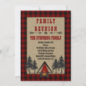Rustic Red Buffalo checkt camping Family Reunion Kaart (Voorkant)
