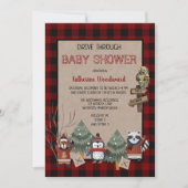 Rustic Red Buffalo checkt station door Baby shower Kaart (Voorkant)
