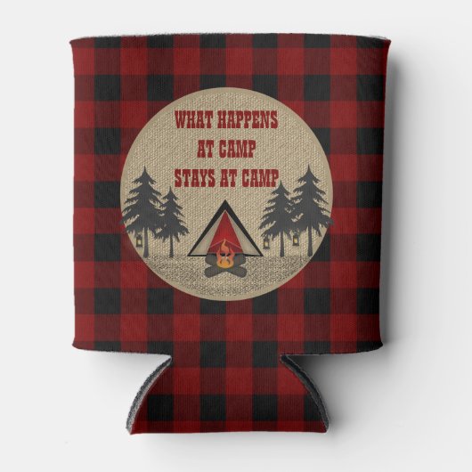 Rustic Red Buffalo controleert Camp Camping Name Blikjeskoeler (Voorkant)