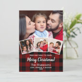 Rustic Red Buffalo: kerstmis foto's Feestdagenkaart (Staand voorkant)