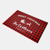 Rustic Red Buffalo op persoonlijke kerstmis Deurmat (Schuin)
