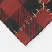 Rustic Red Buffalo Plaid First Christmas Married  Fleece Deken (Hoek)